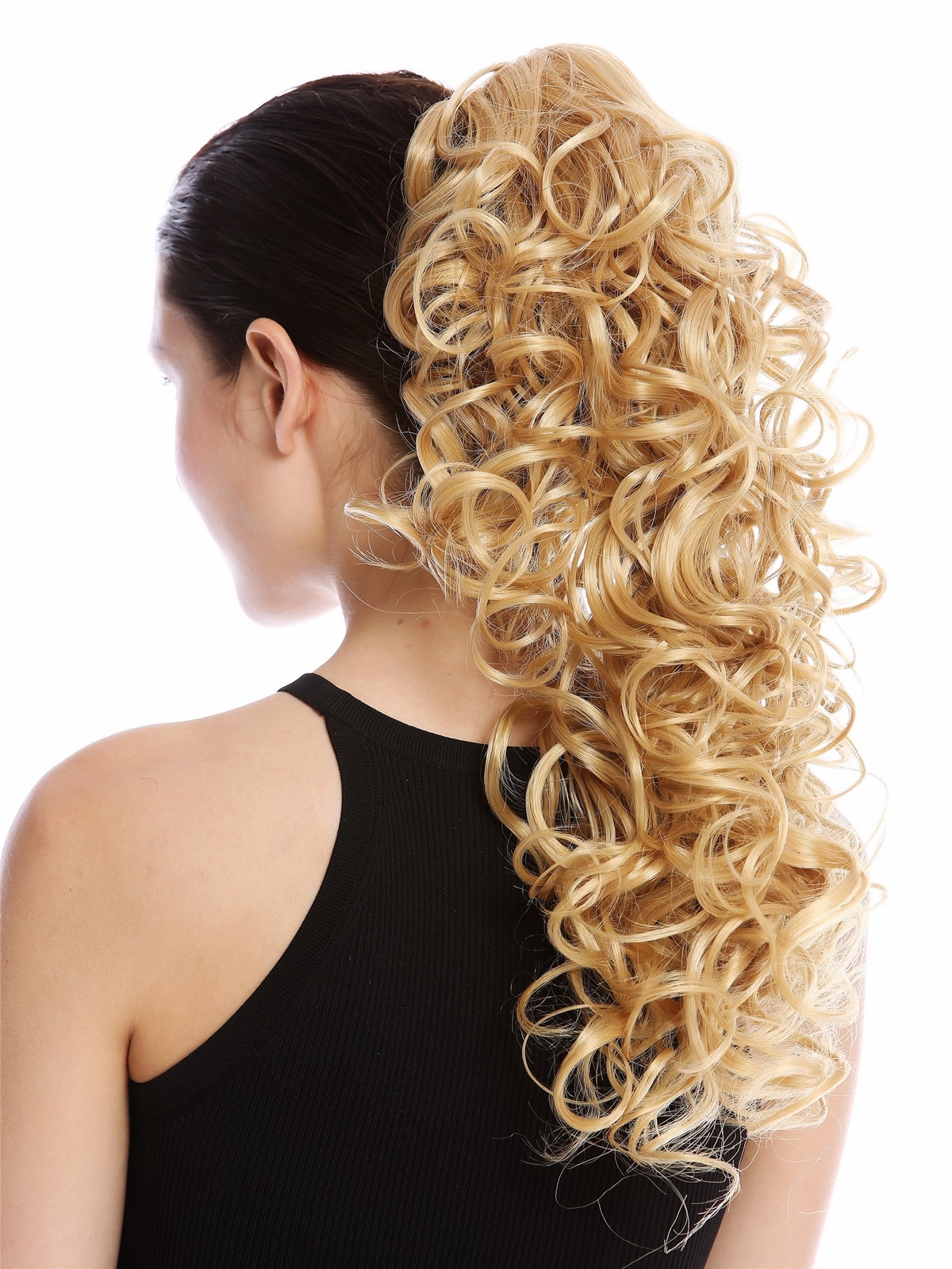 Long Curly Blonde Ponytail Hairpiece 45cm Gold-Blonde MKB-6A-V
