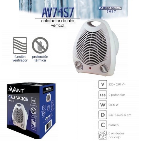 Calefactor de aire radiador estufa 2000w casa baño funcion ventilador |