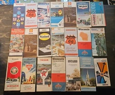 Lot of 21 Vintage Gas Station Road Maps Texaco Shell Standard & More