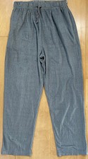 Nautica Sleepwear Pants Mens Medium Gray Blue Stripes Fleece Drawstring Pockets