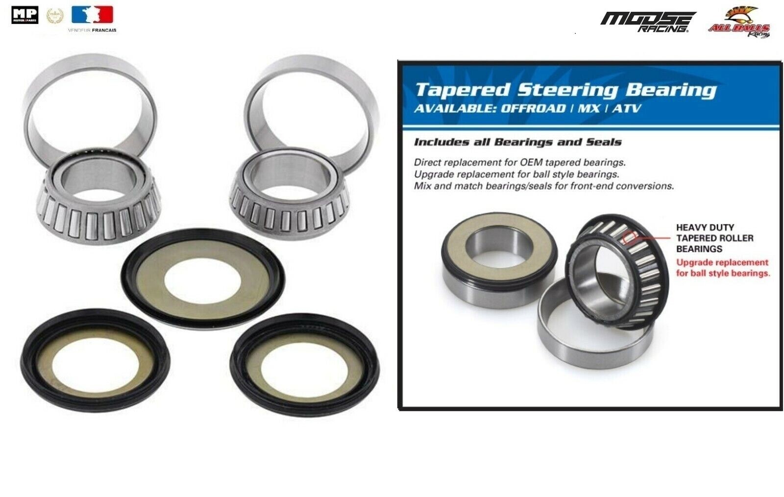 Roulement colonne direction RM125 YZF400 idéal pour motocross