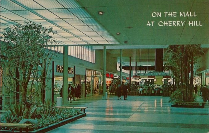 Vintage Postcard On The Mall At Cherry Hill NJ