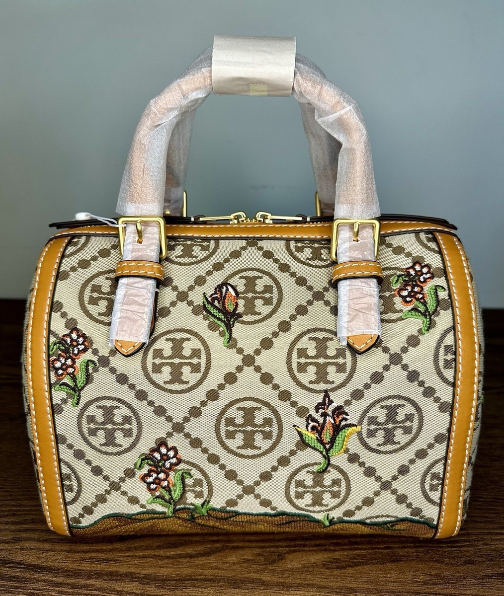 New Tory Burch T Monogram Jacquard Embroidered Duffle in