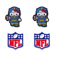 NFL Los Angeles Chargers Football Kitty Crocs Shoe Charms Jibbitz - 4 pieces