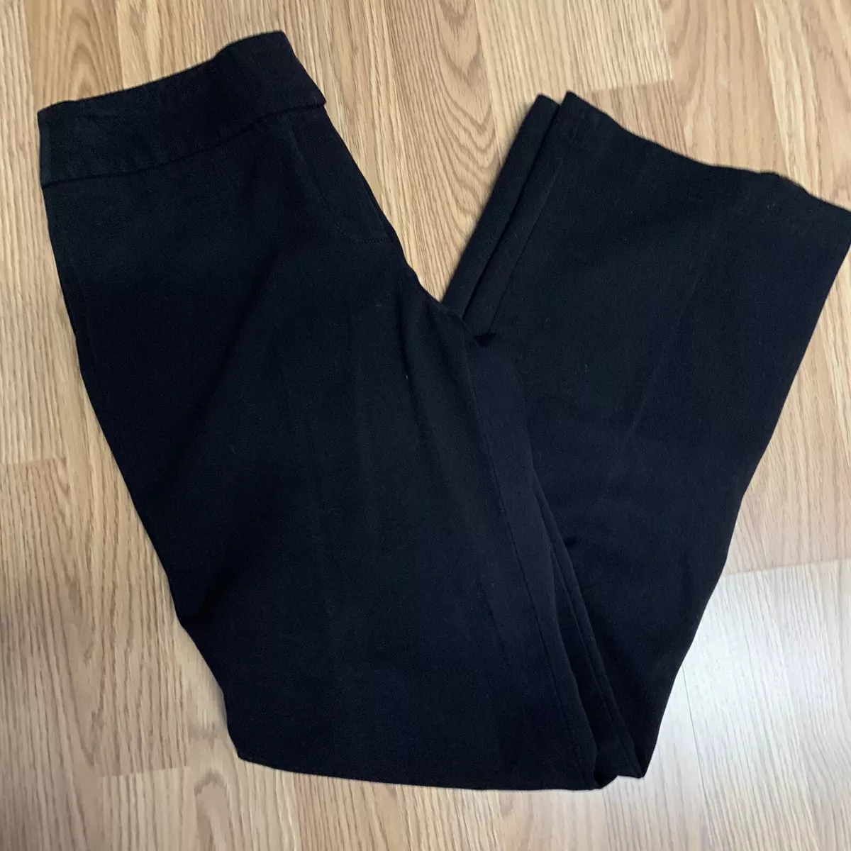 Gloria Vanderbilt Womens Dress Pants Sz 6 Solid Black Straight Leg Trousers KG57