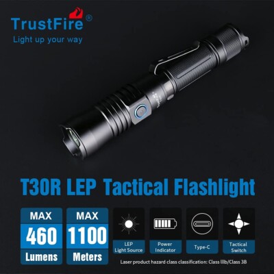TrustFire T30R LEP Taschenlampe 460 Lumens 1100M Reichweite mit wiederaufladbar