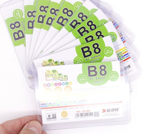 10 Pcs Clear Hard Plastic Protective Sleeve Clip Stamp Notes Photo Card Case B8 - Picture 5 of 6