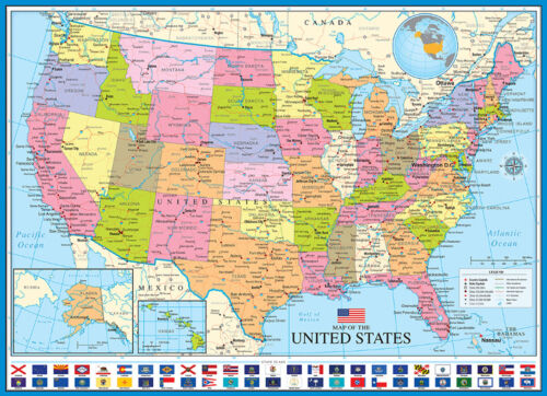 Eurographics Map of the United States of America 1000 Piece Jigsaw Puzzle