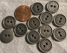 12 NEW Silver Tone Solid Metal Sew-through Buttons Almost 5/8" 15MM Lot # 341