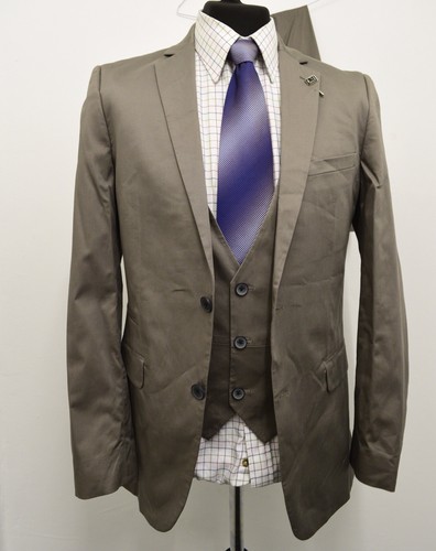 MS5190 COLD METHOD HERREN BEIGE 3-TEILIG ANZUG BRUSTUMFANG 40 UK HOSE W36 L32