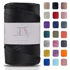 , Polyester Macrame Cord 2mm x 250 Yards 750 feet 2mm 1 Skein Black