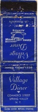 Spring Valley New York Village Diner Good Coffee Vintage Matchbook Cover