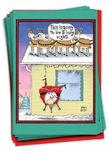 36 Funny Christmas Greeting Cards Pack w/ Envelopes -1 Design,36 Each-Long Night