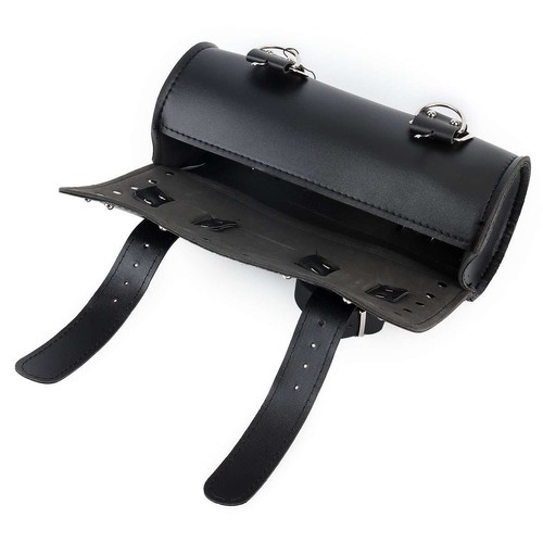 12'' Motorcycle Tool Bag Front Fork Handlebar Saddlebag Leather Storage Pouch US - Picture 10 of 12