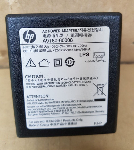 NETZTEIL ADAPTER PASSEND FÜR HP DRUCKER NUR TEILE A9T80 -60008