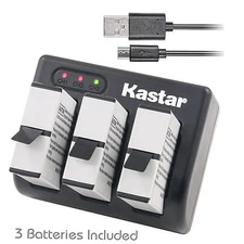 3x Kastar Battery & 3 Channel Charger for GoPro AHDBT-501 HERO GOPRO5 AABAT-001