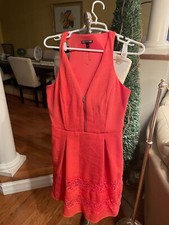 Ladies sz 6 sundress in Coral w/ lace hem by Express.