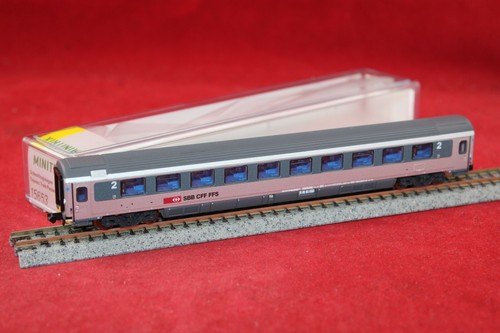Minitrix 15653 SBB EC-Vagón de tren rápido 2ª clase en gris/plata/NUEVO/EMBALAJE ORIGINAL | Zustand: Neu