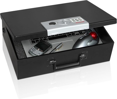 Compact Metal Safe Box with Programmable Digital Lock - Ideal for Home & Office