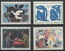 Série 4 Timbres Neufs : YT 1319 à 1322 - Tableaux de peintres modernes