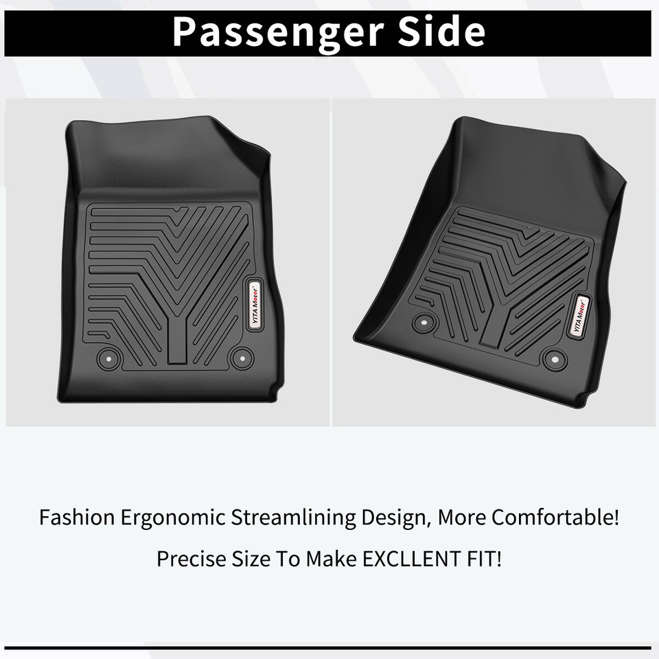 3D Floor Mats for 2014-2020 Chevy Impala Front + Rear All Weather TPE Car Liners