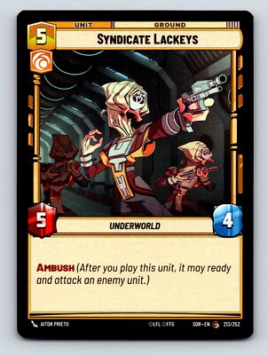 Aggression Syndicate Lackeys Underworld Unit Ground Ambush 5C 4H 5P