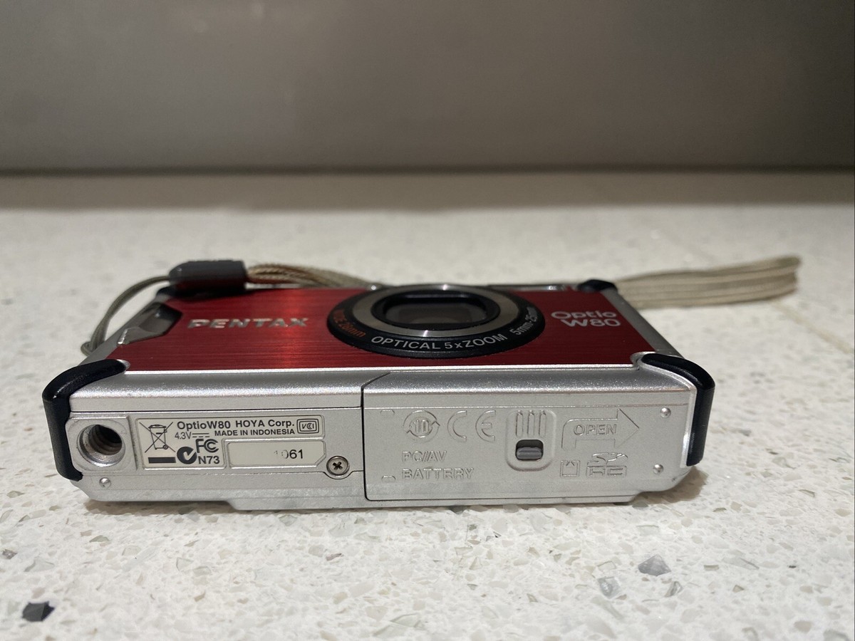 PENTAX Optio W80 Digital Compact Camera (red) + Battery | eBay