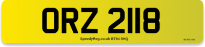 ORZ 2118 - Cherished Number Plate (Dateless) Orla, Orlando Dateless Plate