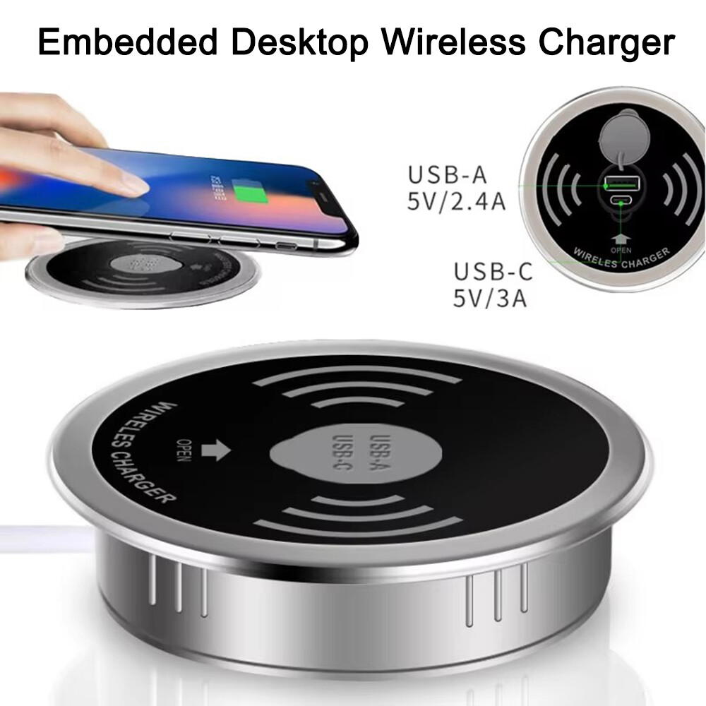Cargador inalámbrico de teléfono muebles mesa escritorio integrado para Apple HUAWEI Samsung