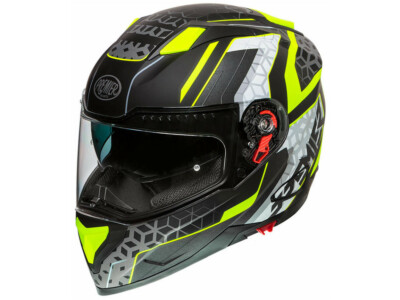 Premier integral helmet Vyrus | black-yellow matte | motorcycle helmet made of polycarbonate