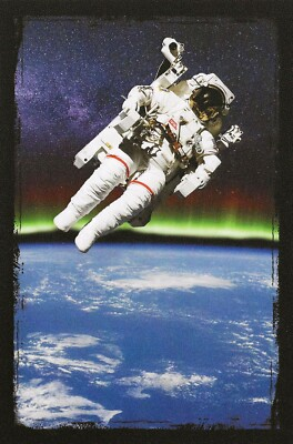 #ad Postcard Space Walk Astronaut Bruce McCandless Using Jet Propelled Backpack MINT $4.49