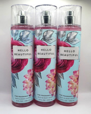 BATH AND BODY WORKS HELLO BEAUTIFUL FRAGRANCE BODY MIST 8 FL OZ SET OF 3 