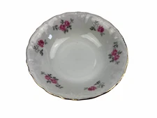 Winterling Pink Roses Small Soup Bowl Dessert Bavaria Germany Gold Accents Y