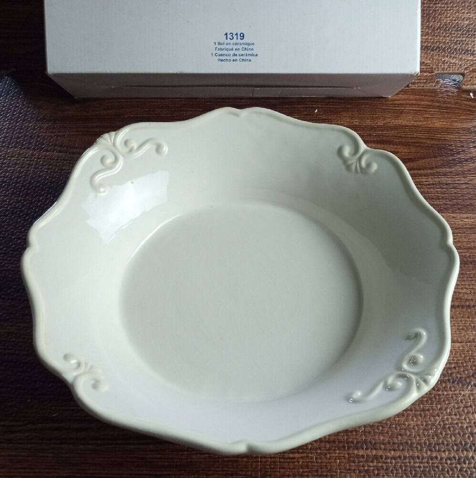Princess House Pavillion I3 1/2" Serving Bowl Ivory Cream Discontinued