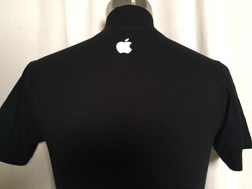 Camiseta Apple Para Hombre Pequeña S Logo Manzana Semilla Algodón Negro - Imagen 7 de 8