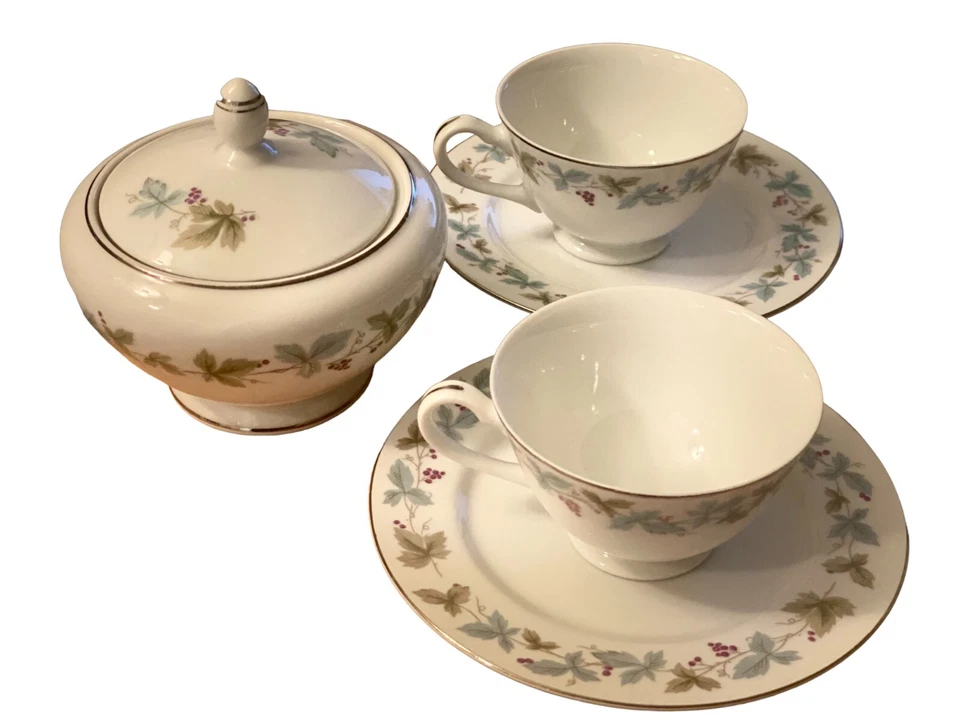 Juego de té vintage de vid china de 10 piezas #6701 - tazas de té, azucarero, crema Foto 4 de 4