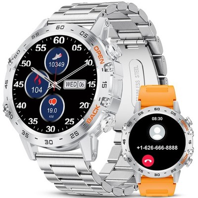 Für iPhone Android Smartwatch Herren Anruf Herzfrequenz Pulsuhr 3ATM Wasserdicht