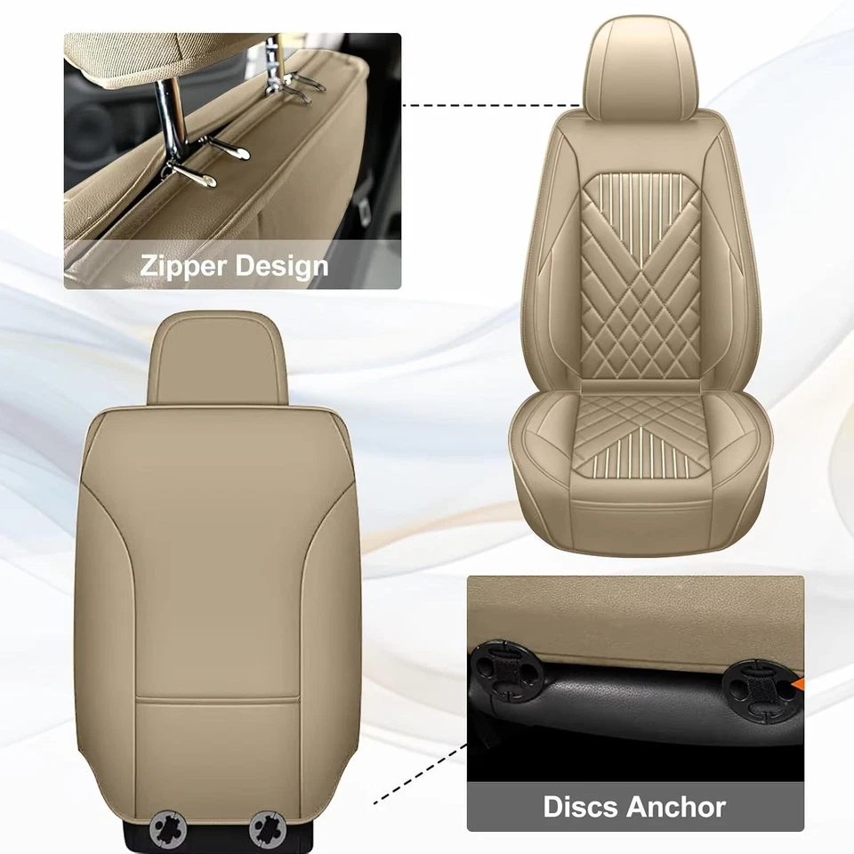 Front&Rear 5-Seat Covers PU Leather Full Set For Cadillac XTS 2013-2019 - Image 2 of 4