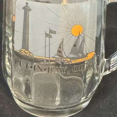 Zai Put In Bay Ohio Coffee Mug Clear with Frosted Design 12oz Cup Sailing Boat