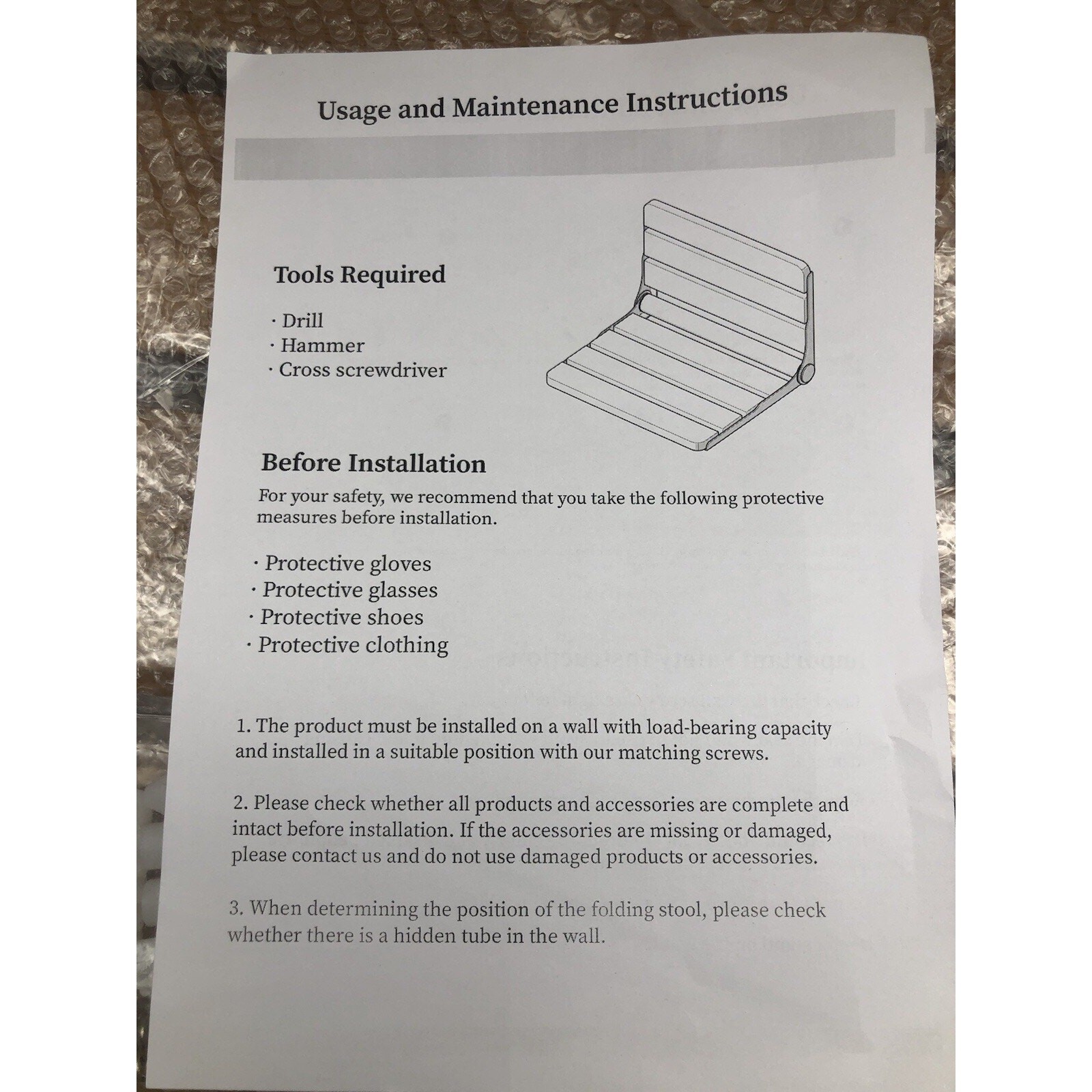 Folding Teak Shower Seat Wall Mounted,Fold down Shower Seat,Foldable Shower READ