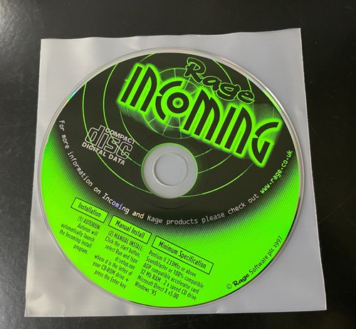 RAGE INCOMING 1997 Vintage CD Computer PC Game DISC ONLY | eBay