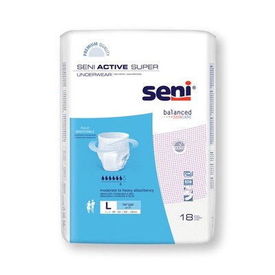 Seni  Active Super Moderate to Heavy Absorbent Underwear, Large