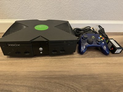 Microsoft Xbox With Blue Controller And Cable Tested And Working