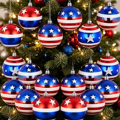 Patriotisches Deko-Set 8 cm 9-teilig rot weiß blau zum Unabhängigkeitstag