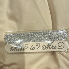 Miss to Mrs Silver & White Glitter Wedding Nail Filer