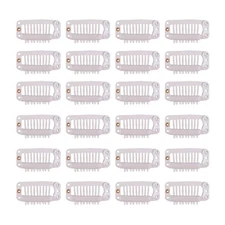 24 Pcs 32Mm 9-Teeth Hair Extensions Snap Wig Clips Comb Metal Hair Clips for Wig