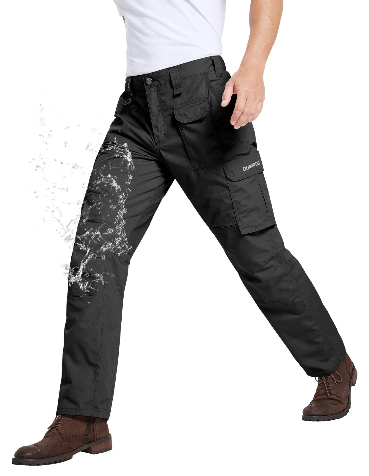 DURAWERK 36W x 30L US Men's Cargo Pants Work Pants Water Resistant Tactical Pant