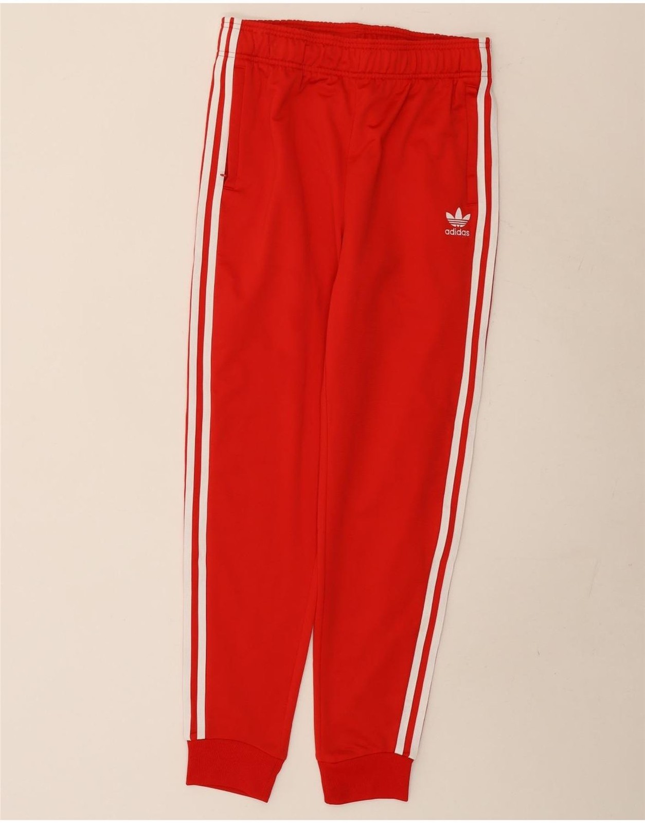 Adidas Girls Tracksuit Trousers Joggers 15-16 Years Red Polyester BM02