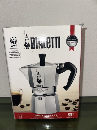 Bialetti Moka Express 6-Cup Stovetop Coffee Espresso Maker 275-06 -Made In Italy