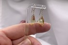 14K Solid Gold Citrine Earrings Natural Briolette Handmade Geometric 16mm
